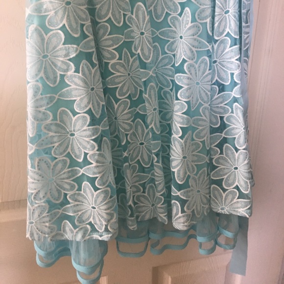 Easter Blue flower FeiHong dress, size M - Picture 2 of 4